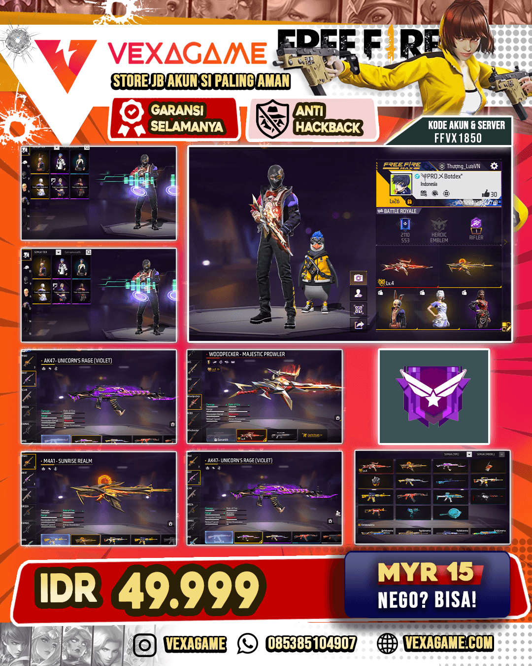 EVO WP OTW GEMUK | M4A1 SUNRISE REALM | AK47 UNICORNS RAGE - VIOLET | THE HARE OF DESPAIR BUNDLE | SCULPTED ELEGANE BUNDLE