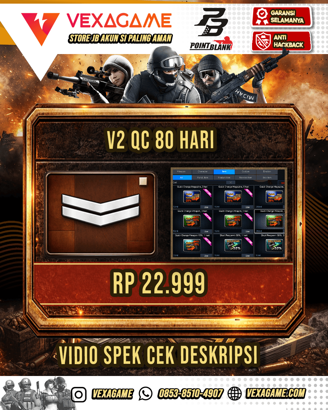 V2 QC 80 Hari | Idol Set + Pindad SS3