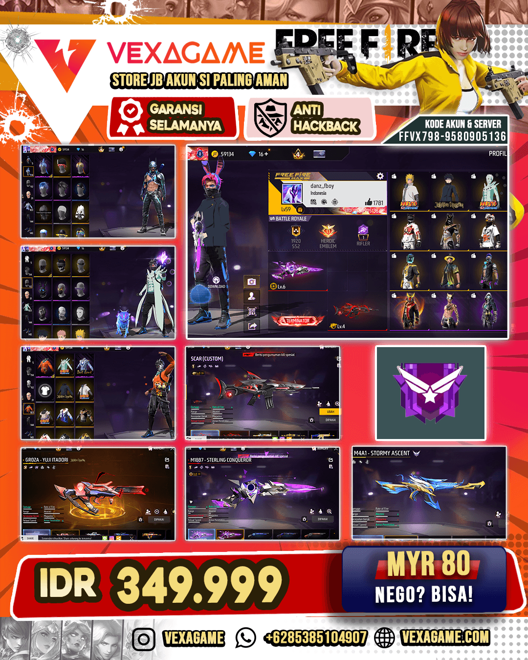 2 EVO | BUNDLE NARUTO |  GROZA YUJI ITADORI | M4A1 STORMY ASCENT |  VAULT 150+