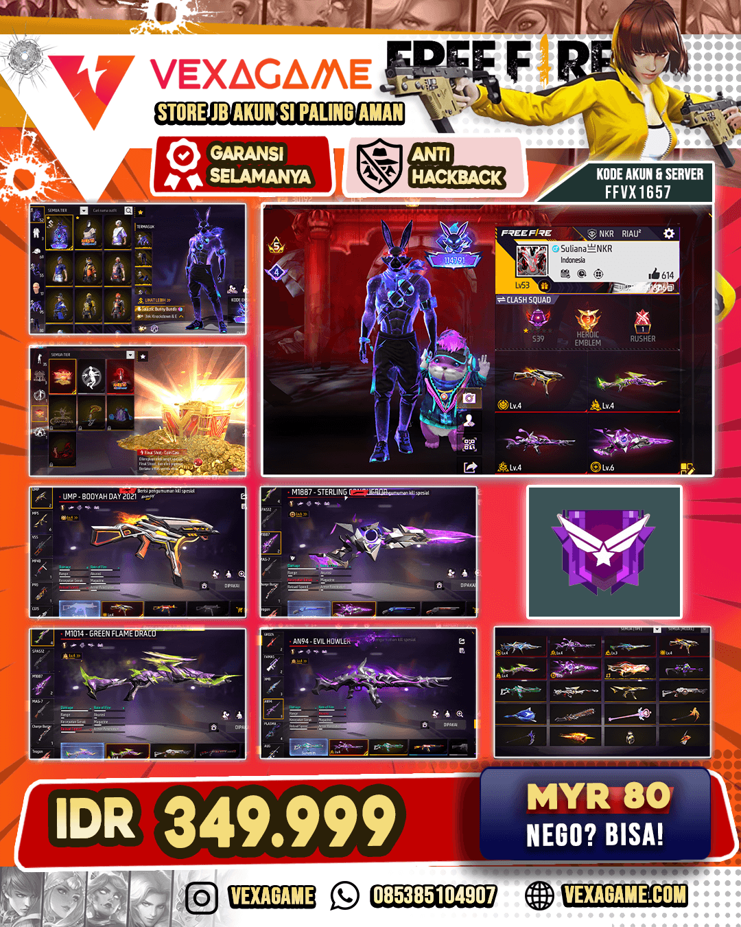 6 EVO 1 OTW Max | Bunnys Bundle | Final Shot On | Animasi Lobby On | Vault OTW 100