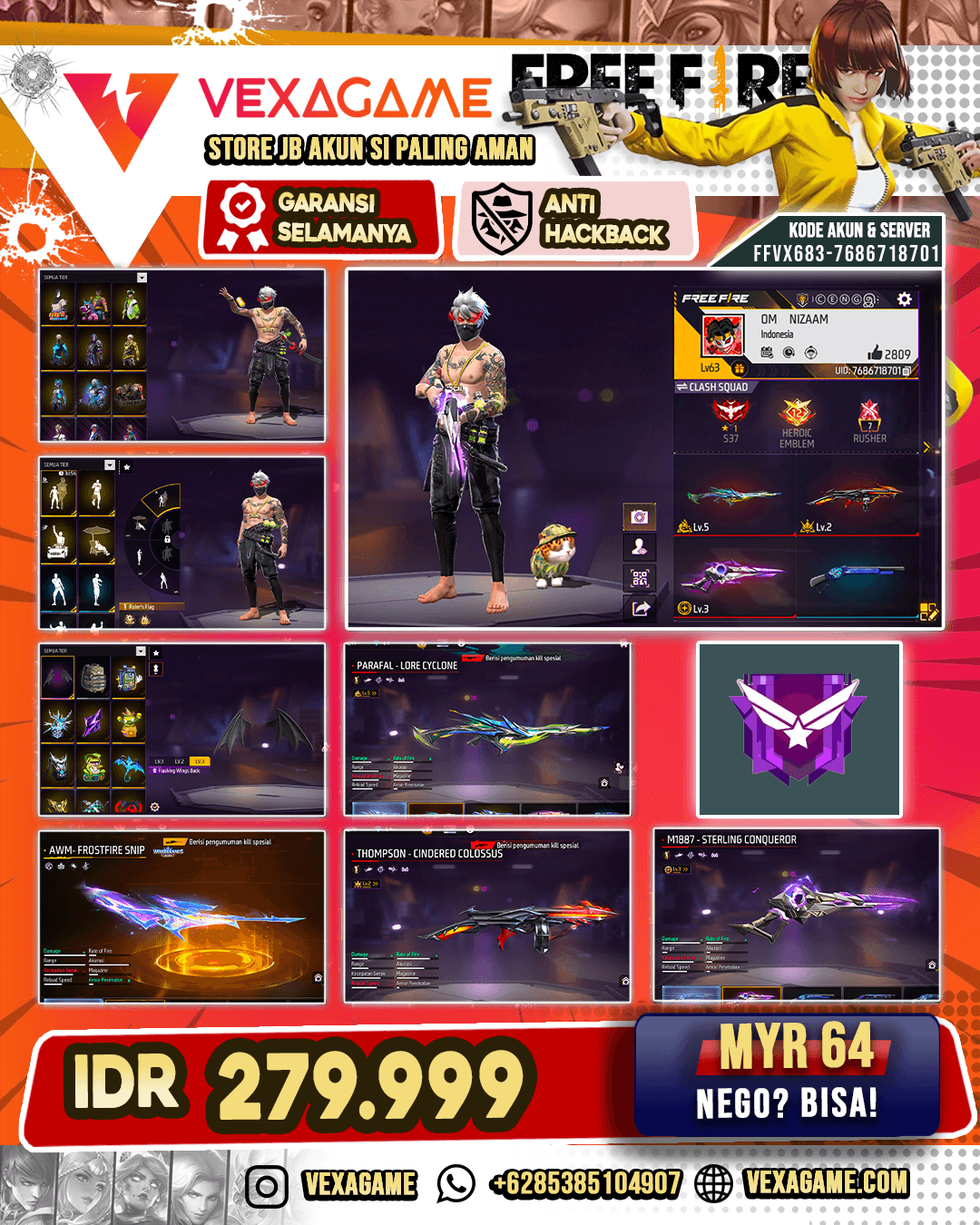 BUNDLE OROCHIMARU | TAS SAYAP | 3 EVO | SCAR ZOMBIE | VAULT 200++