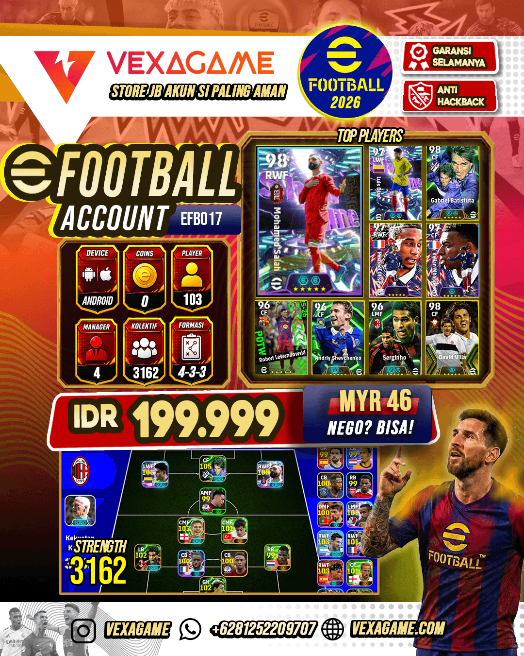 POWER 3162 | M salah ( Showtime )  Batistuta ( Epic ) Luiz Dias ( Showtime ) | REGION JEPANG