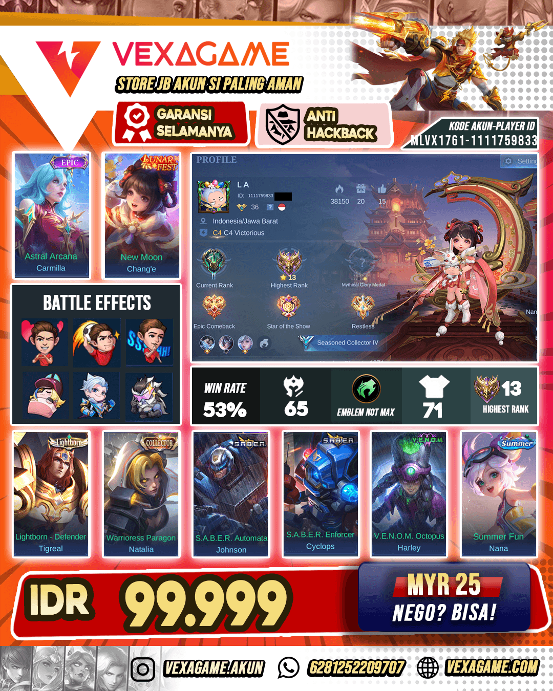 Change Lunar Fest Akun Paket Pelajar