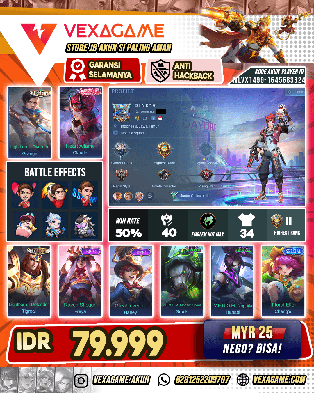 Claude Valentine Akun Harga Pelajar