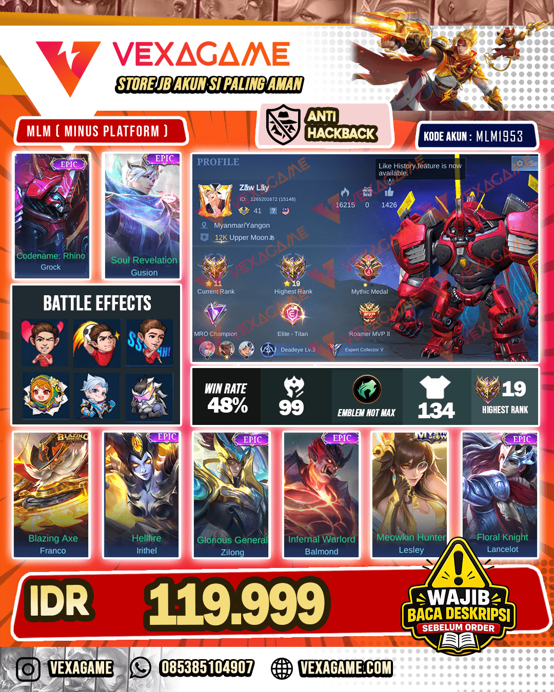 Grock Epic | Gusion Epic