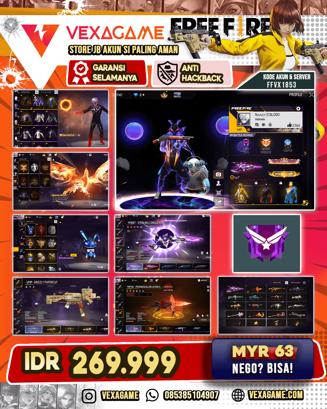 EVO SG MAX | MP40 UCIHA | BUNDLE VOID x PIXEL | BUNDLE BANDIT GOLDEN | ANIMASI KILL ON | ANIMASI END ON | VAULT 200+