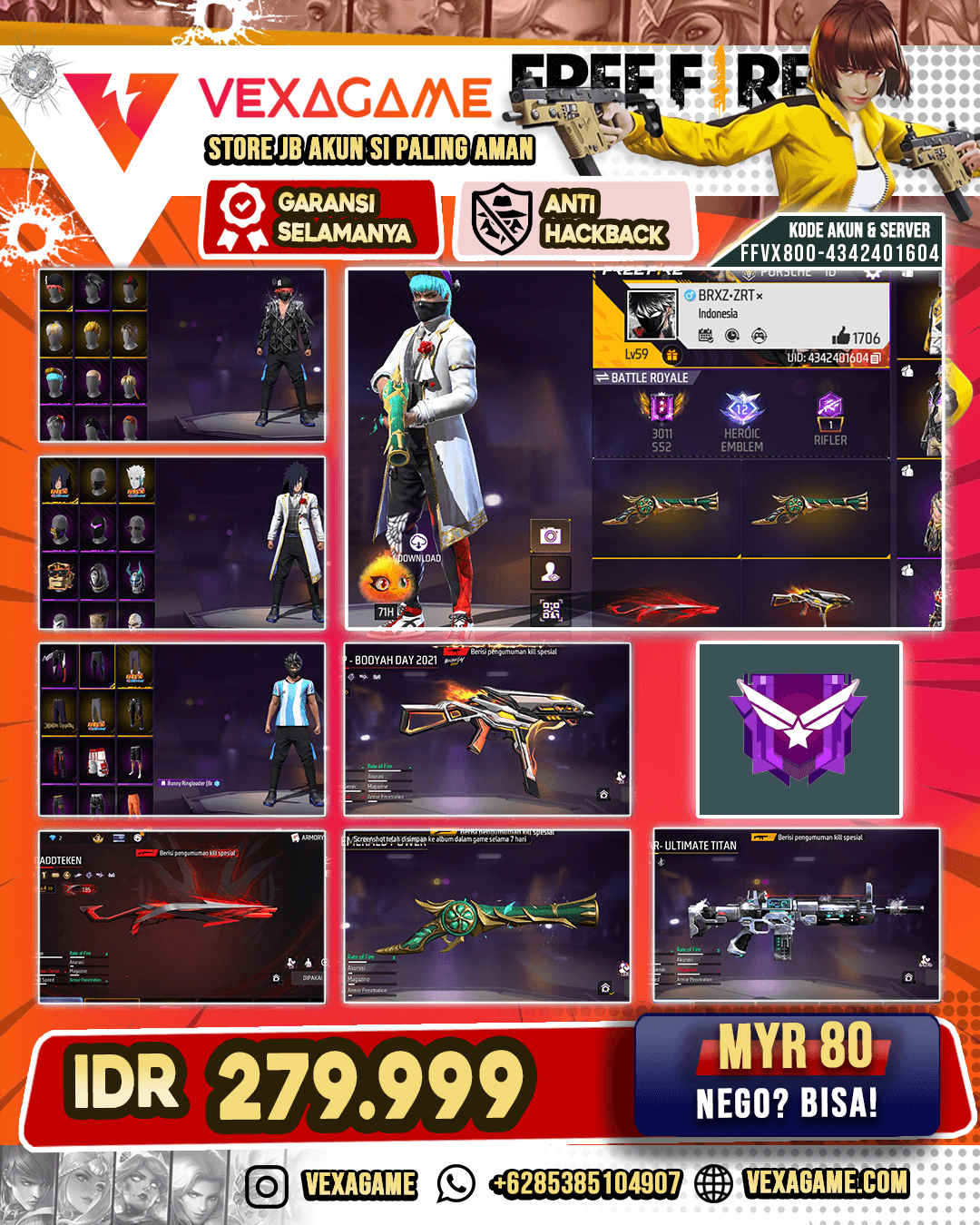 2 EVO | SG TEROMPET | MP40 DREAMY CLUB | XM8 TOXIC PUMPKIN | TAS SAYAP | BUNDLE NARUTO | VAULT 200+