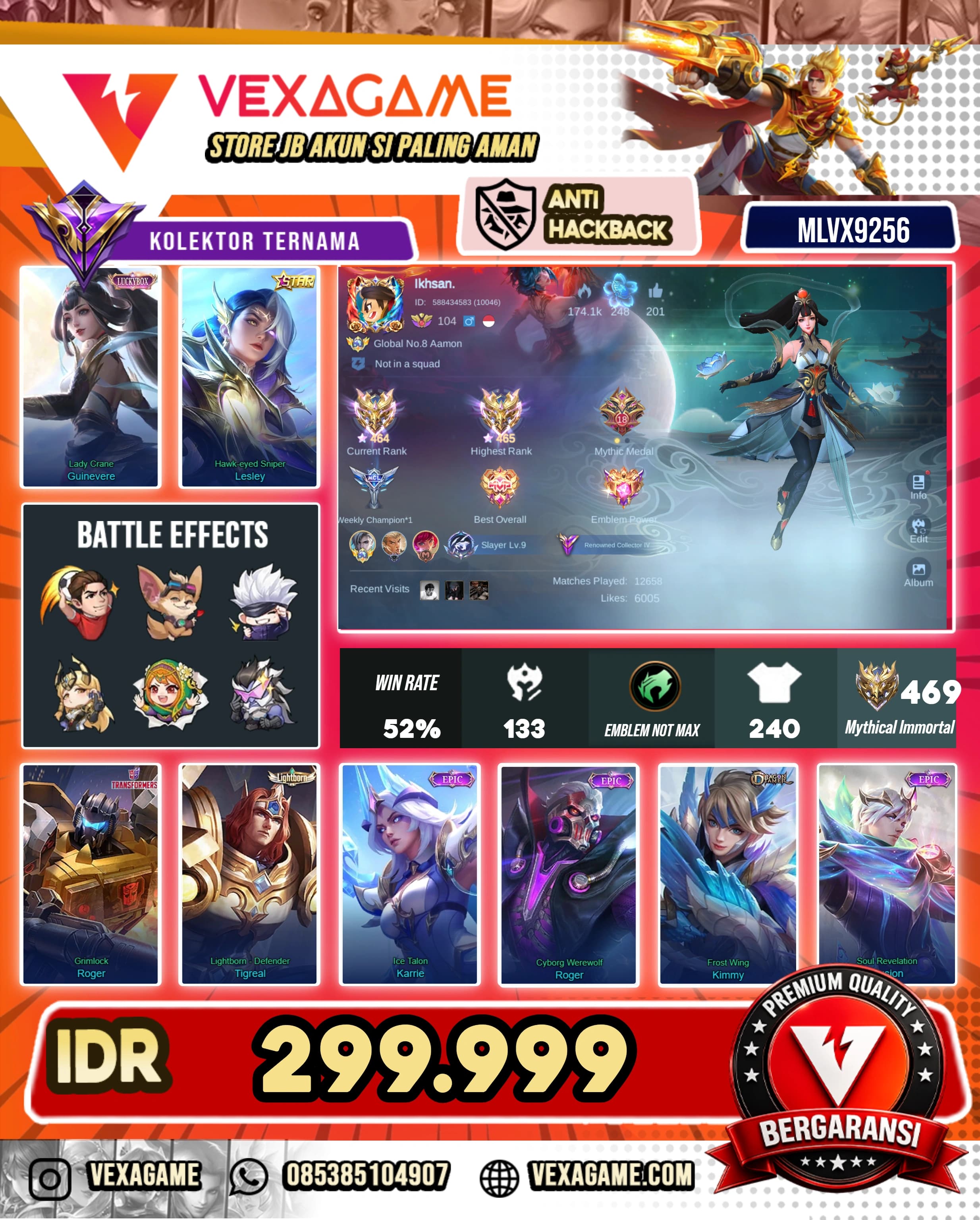 Guinevere Luckybox | Lesley Annualstar | EX Global Aamon | EX Immortal 450+