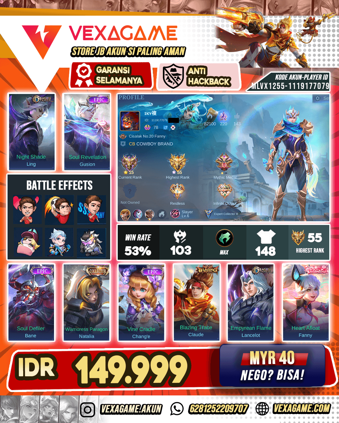 Gusion Epic X Ling Dragon Tamer