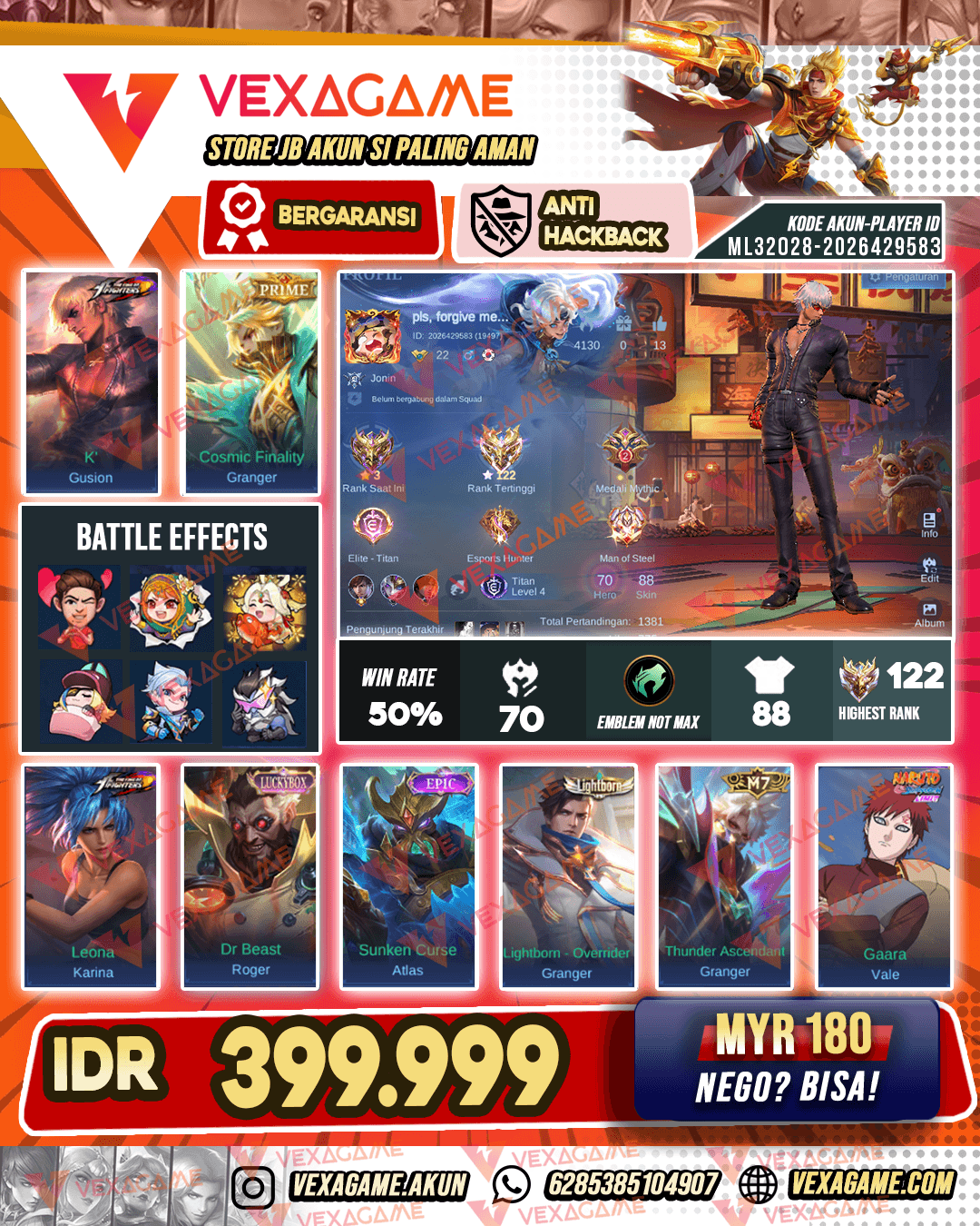 Gusion KOF Ex Immortal