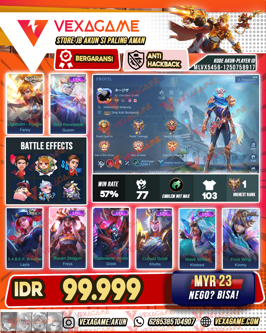 Fanny LIghtborn | Gusion Epic