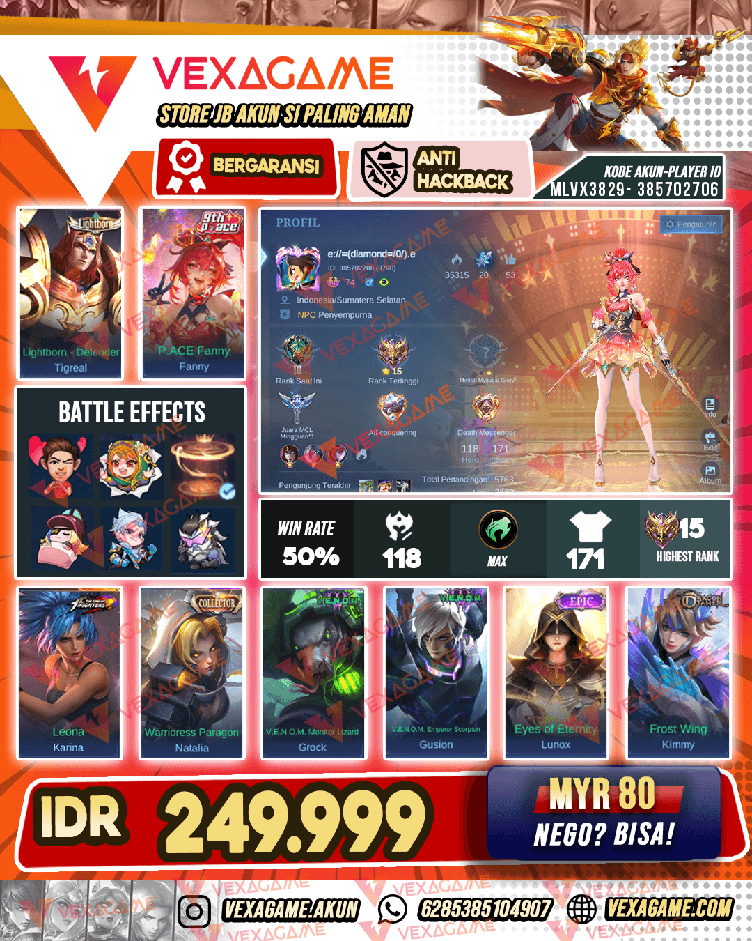 Fanny P ACE | Emblem MAX | TAs Tas Merah ON