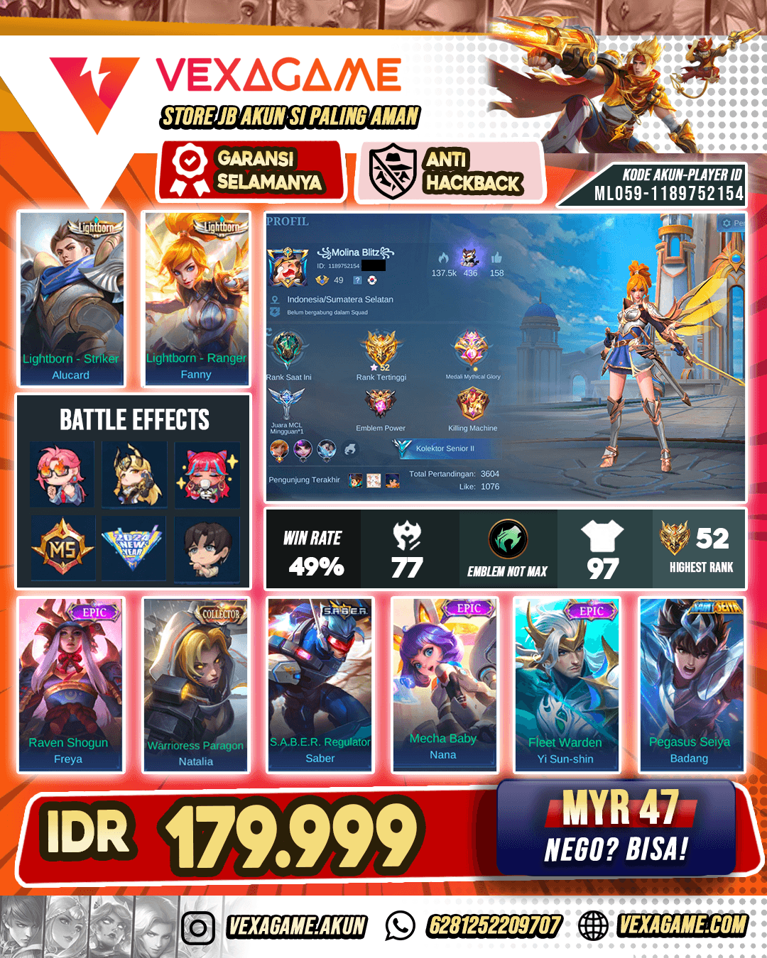 Fanny Lightborn | Akun Murah