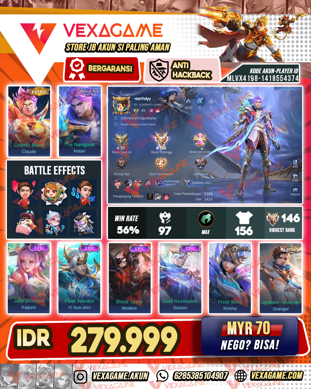 Nolan Nexus Sea | Claude Prime | Ex Immortal