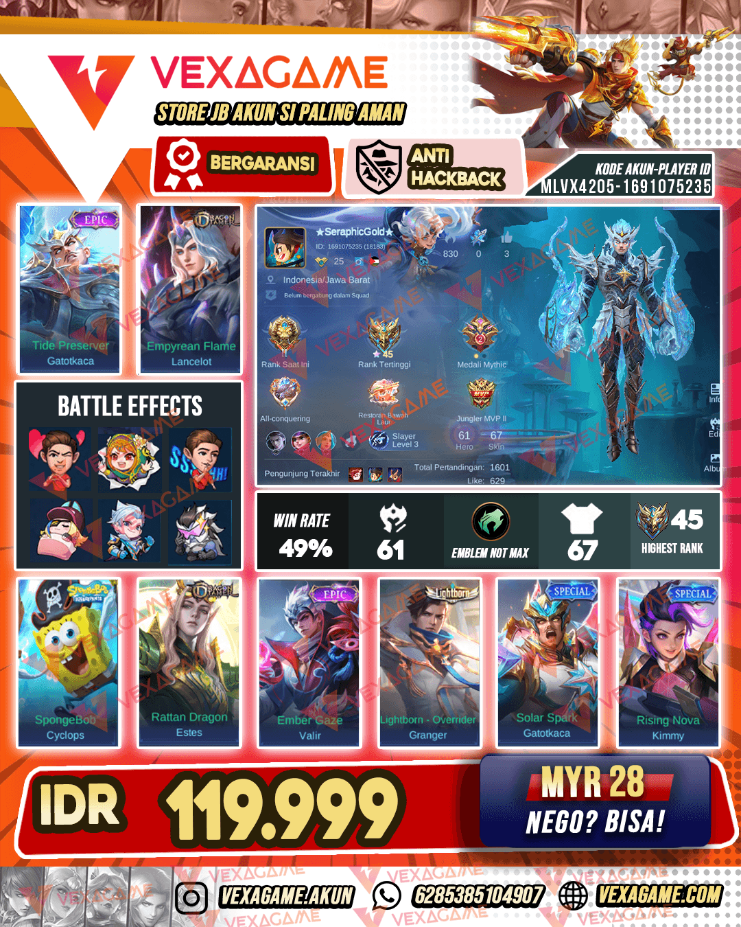 Gatotkaca Epic | Lancelot Dragon Tamer