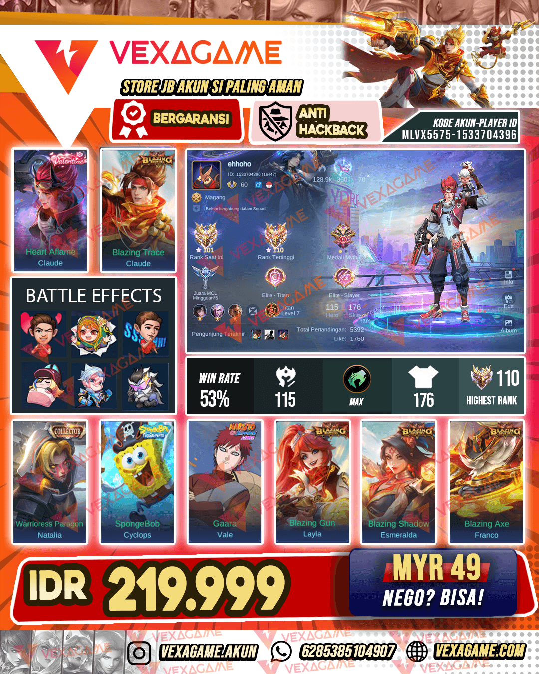 Claude Valentine | 4 Blazing | Emblem MAX | Ex Immortal
