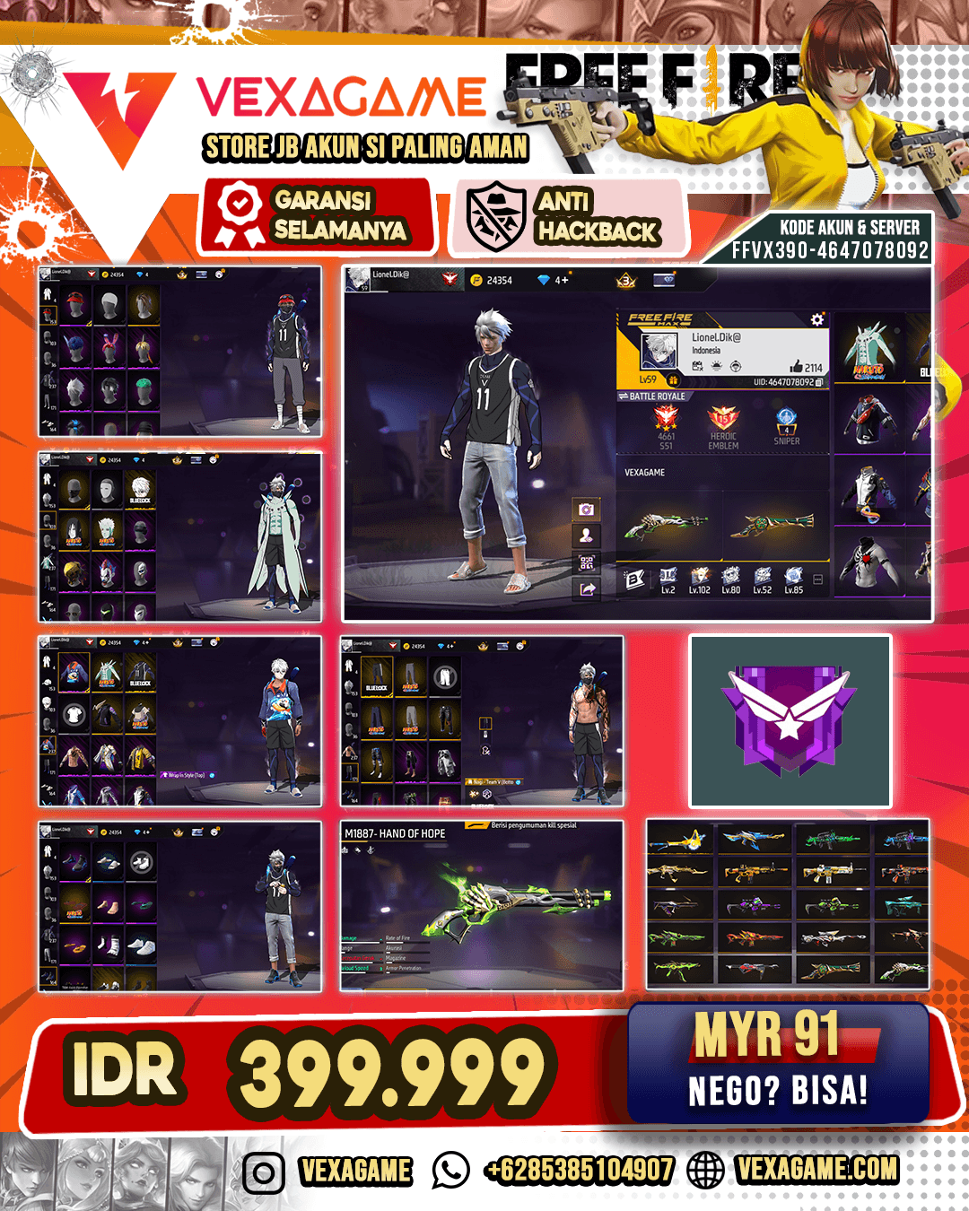 Bundle Obito| Bluelock Head | SG Lumut | SG Terompet | Vault 230+