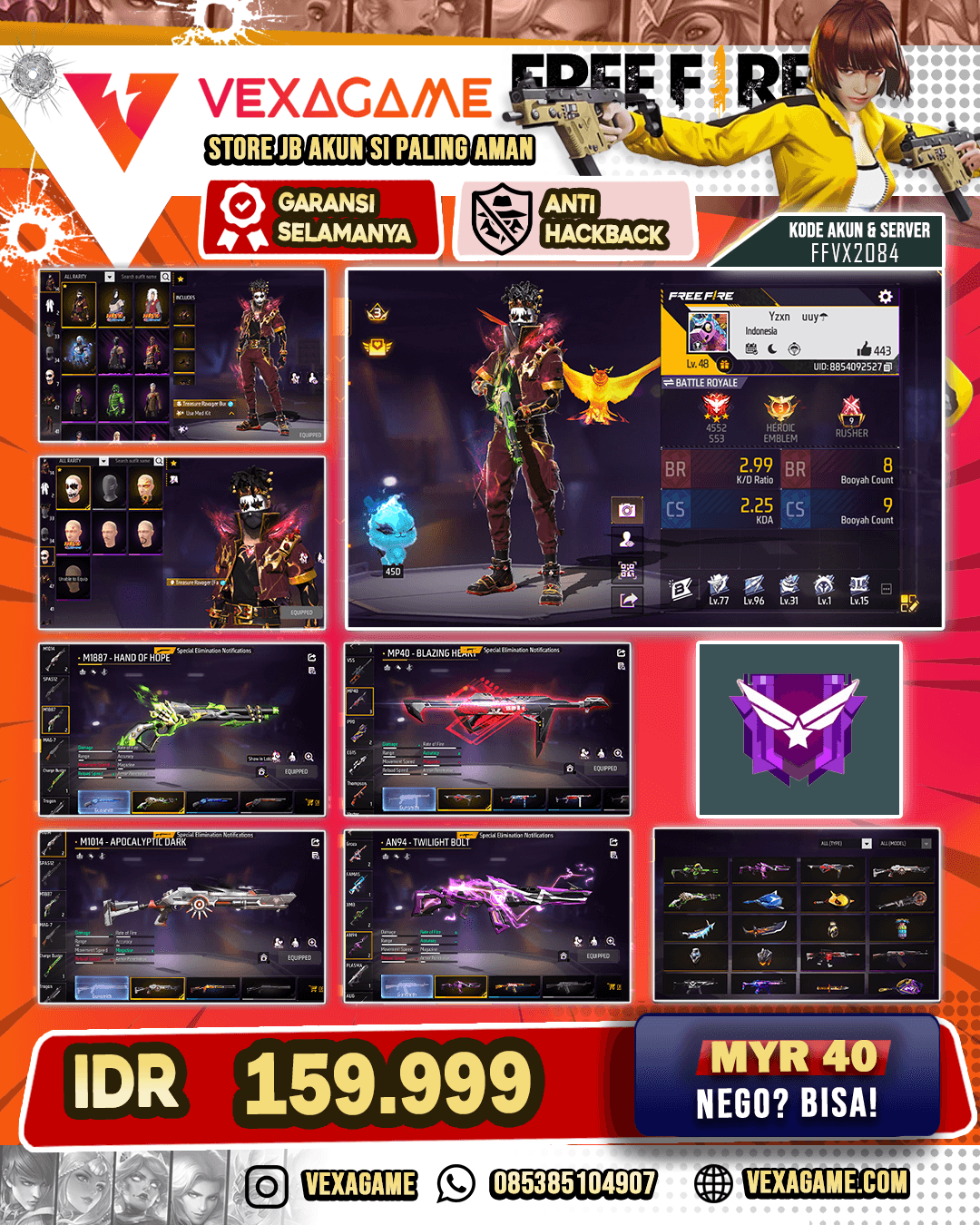 SG Lumut | MP40 Blazing Hearth | AN94 Twilight Bolt | Bundle Orochimaru X Jiraya X Treasure Raveger | Fjoker On