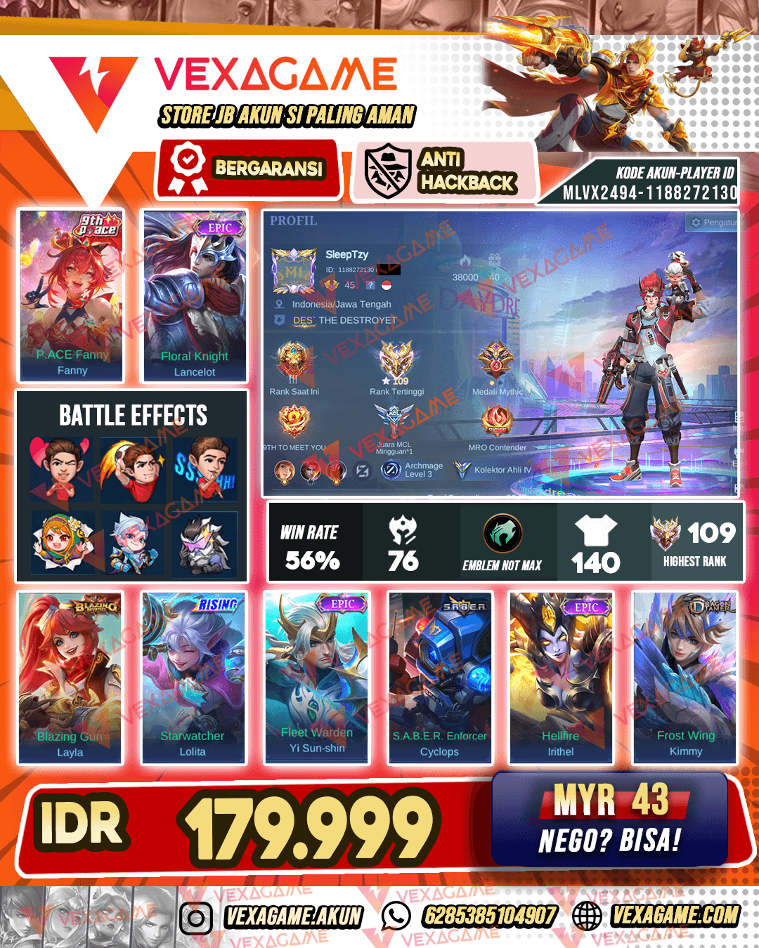 Fanny 9th X Lancelot Epic ~ Ex Immo