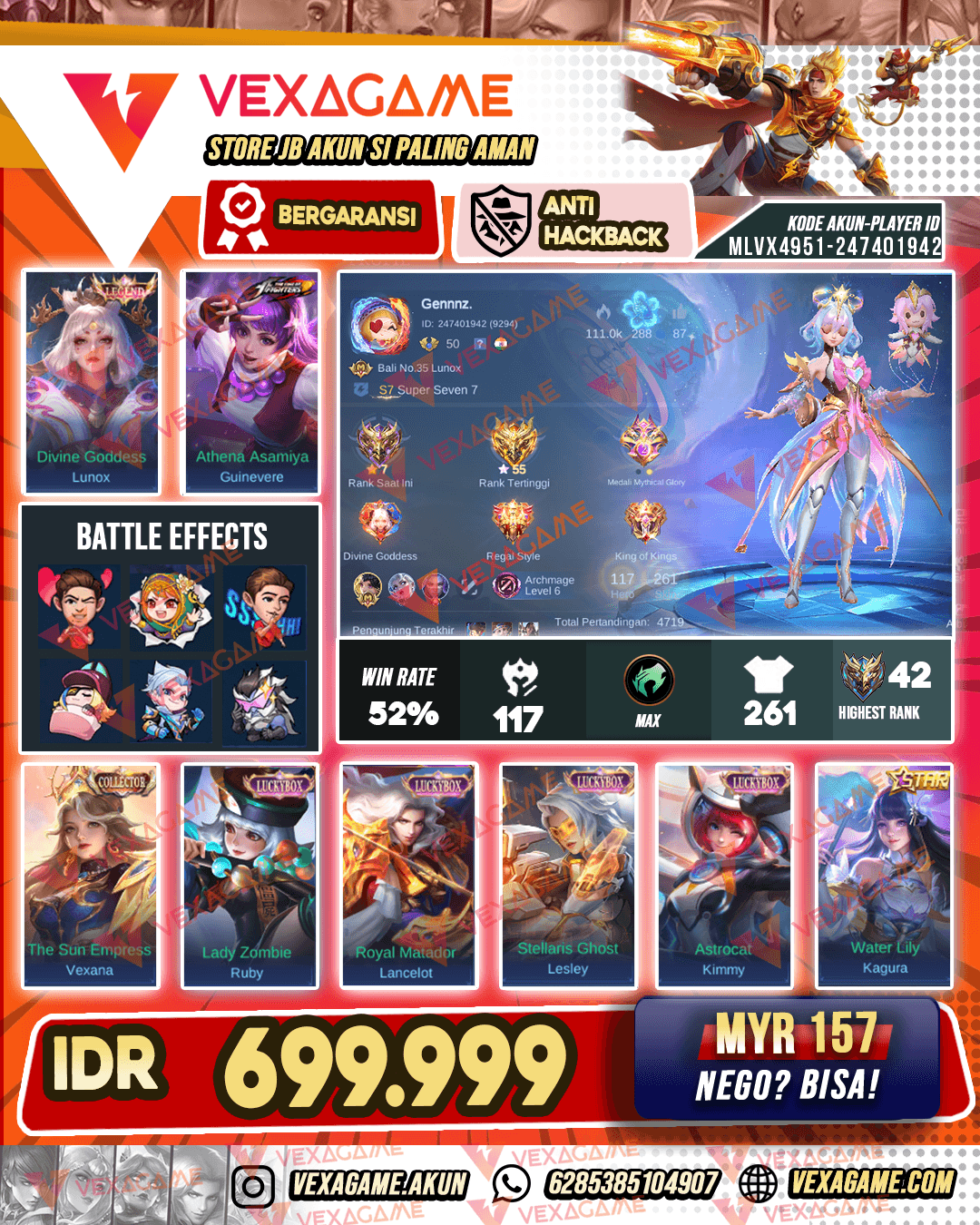 Lunox Legend | Vexana Collector | Guinever KOF