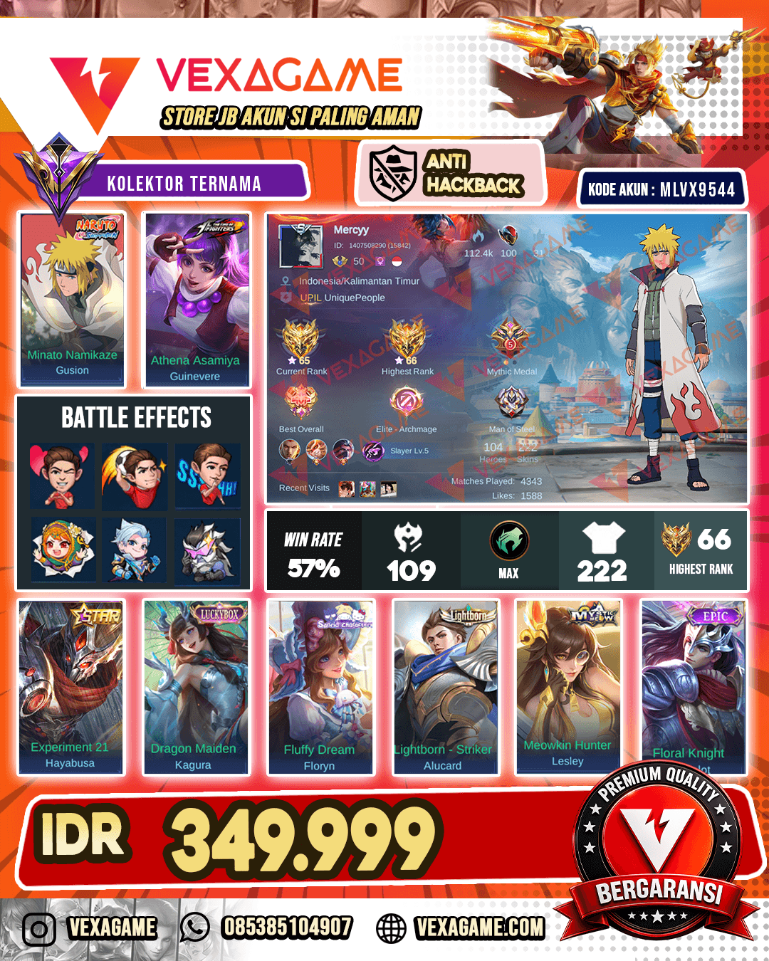 Gusion Minato | Hayabusa Annualstar | Guinevere Kof
