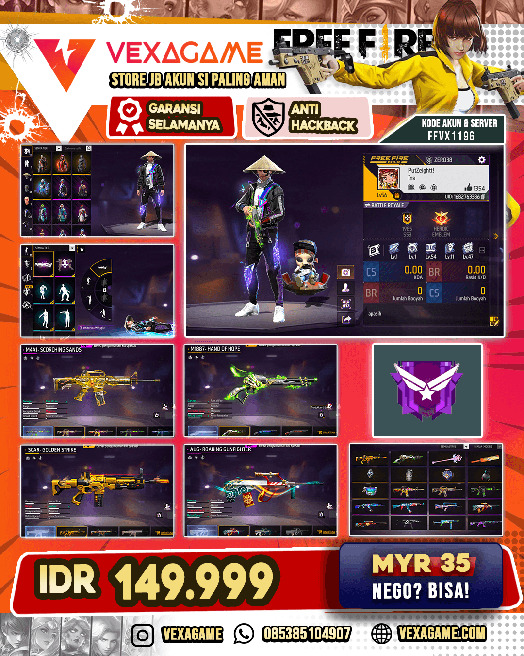 SG LUMUT | SCAR GOLDEN | M4A1 SCORCHING  | VAULT 100+