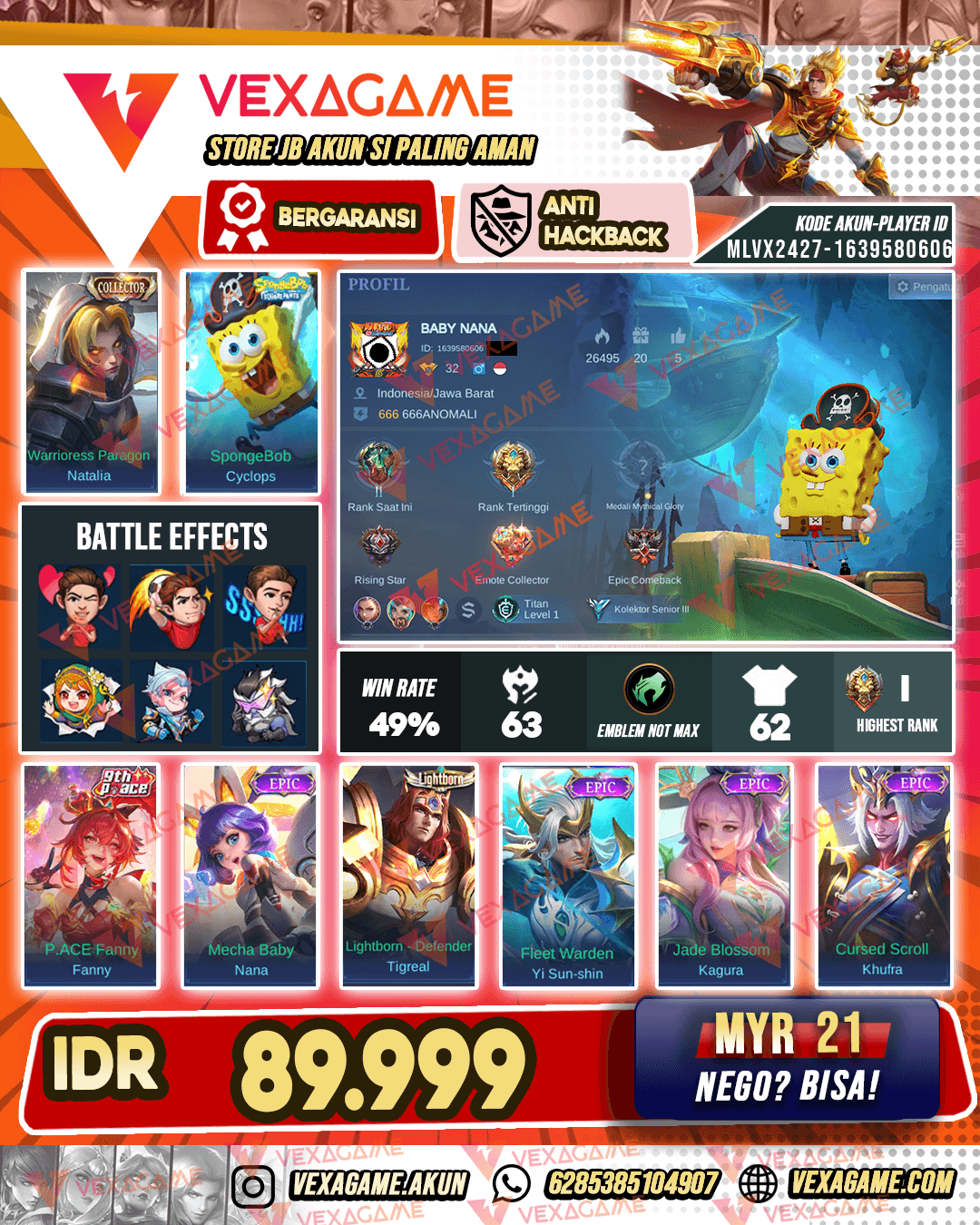 Cylcops Spongebob | Akun murah