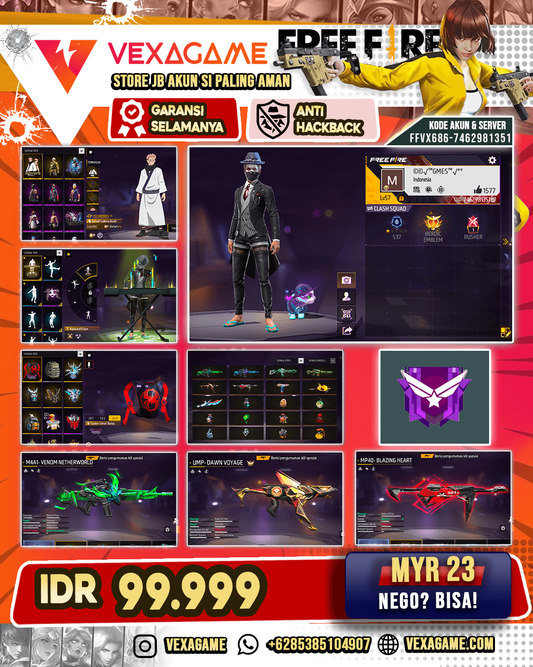 BUNDLE JK | M4A1 VENOM | M4A1 GLACIER | AN94 TORNADO | MP40 BLAZING HEART | SG ZOMBIE |