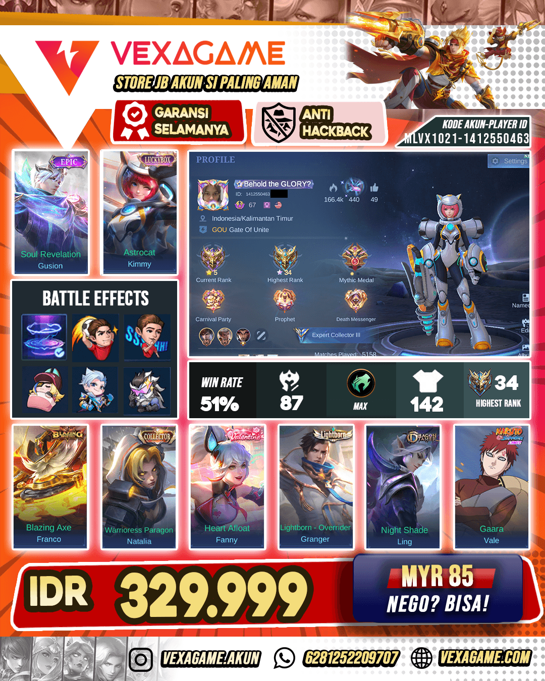 Kimmy Luckybox X Gusion Epic Recall Tass Tass Biru