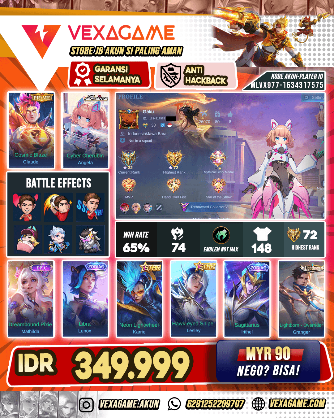 Angela Aspirant X Claude Prime Murah