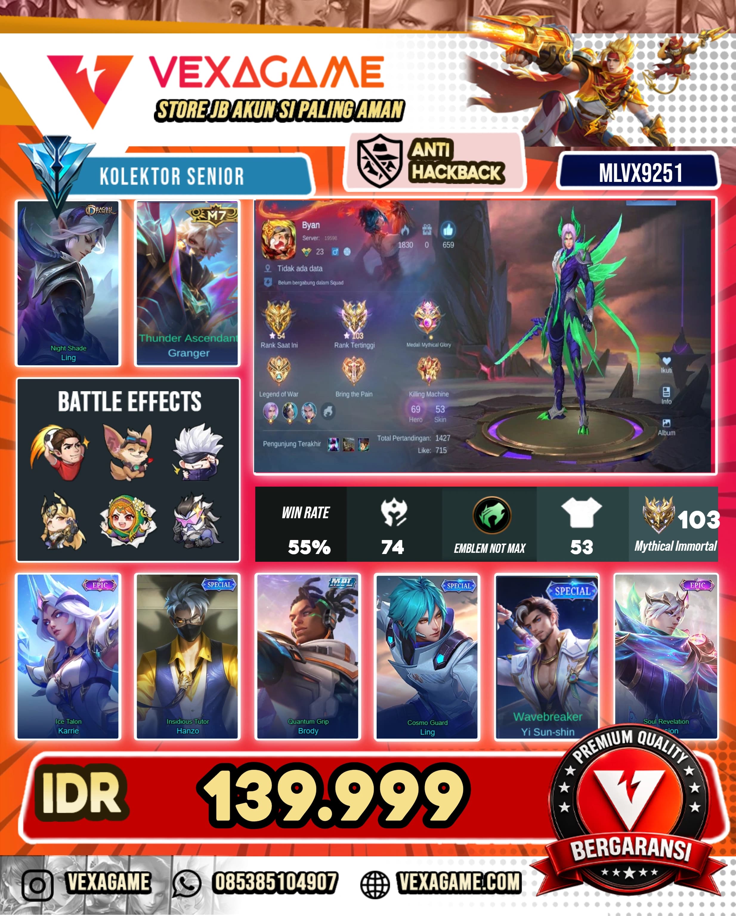 Ling Dragon Tamer |  Granger M7 | EX IMMORTAL