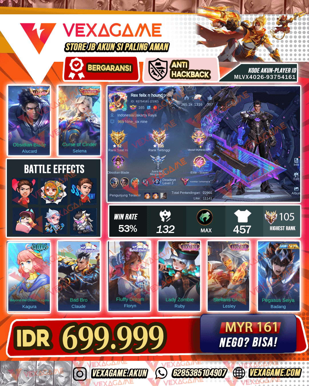Alucard Legend | Selena Zenith | Kagura Clauds
