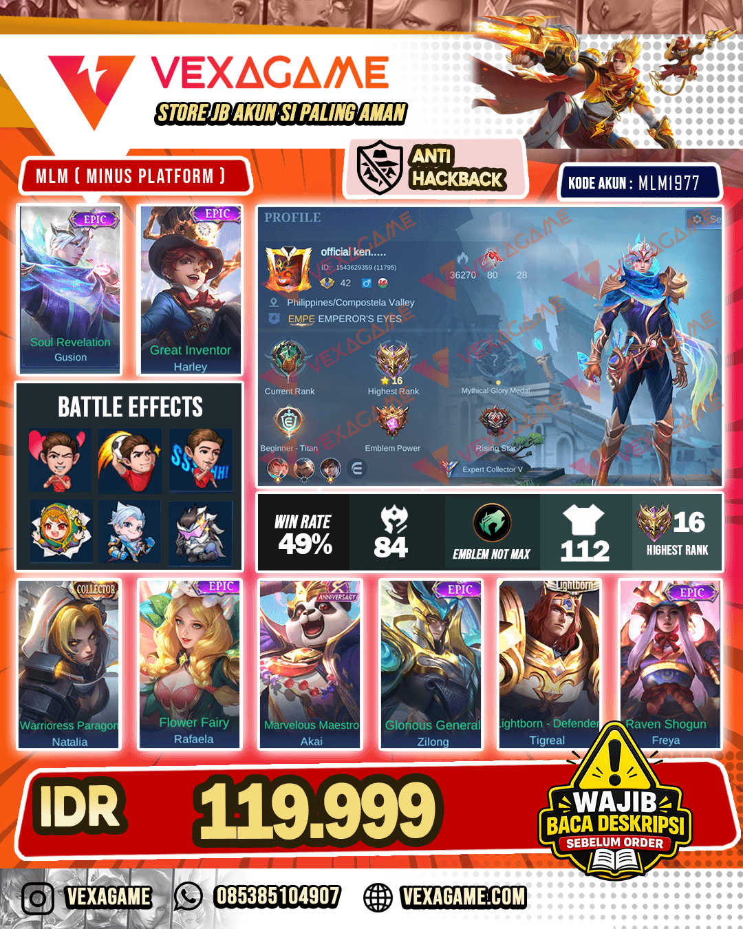 Gusion Epic | Harley Epic