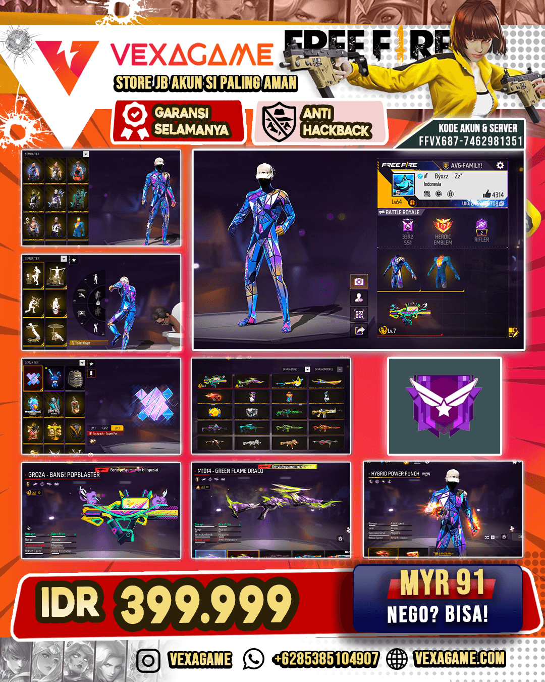 2 EVO 1 MAX | UMP ZEBRA | SG PANJANG LVL 5 | SG TEROMPET | VAULT 250++
