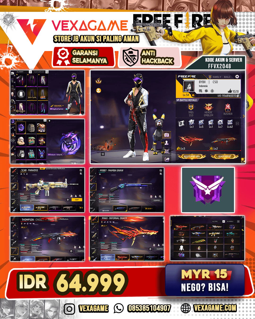 2 EVO - M4A1 OTW Gemuk | AC80 Immortal Ignition | C-Angel Merah | Vault OTW 80