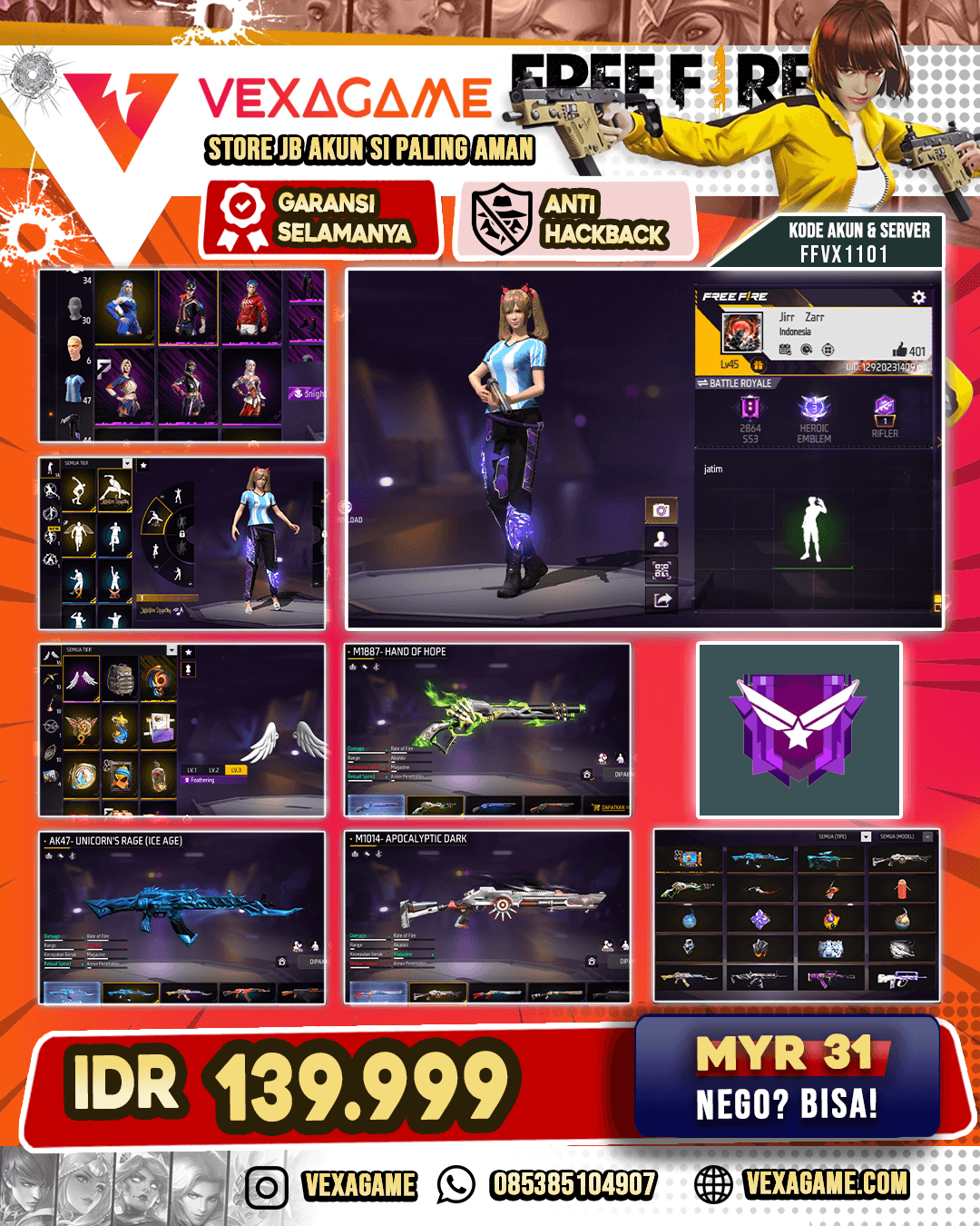 SG LUMUT | SG PANJANG INCUBATOR | AK47 UNICORN'S | VAULT  OTW 50