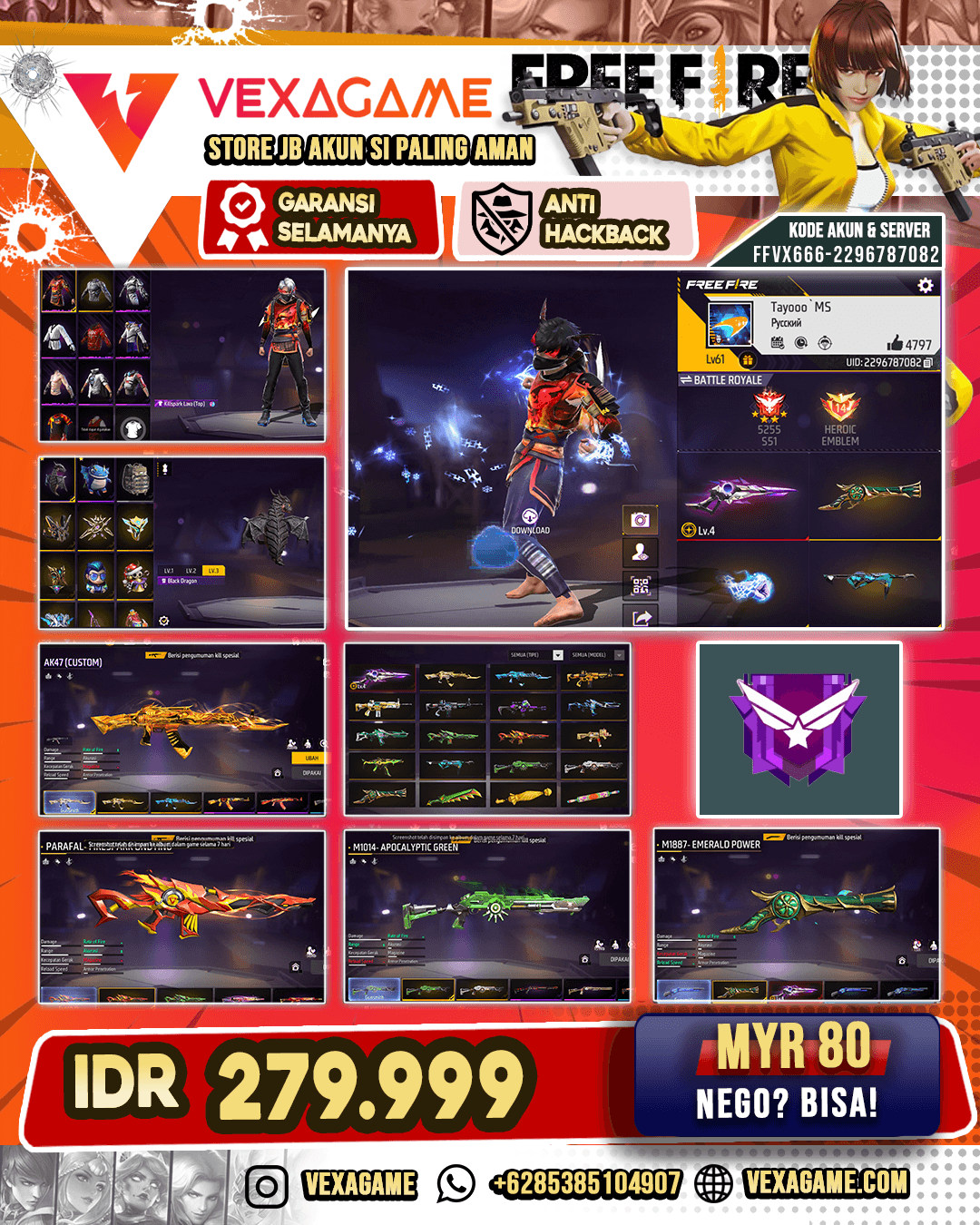 M1887 Sterling Connqueror Lv 4 | Sg Terompet | Backpack Black Dragon | Vault 250++