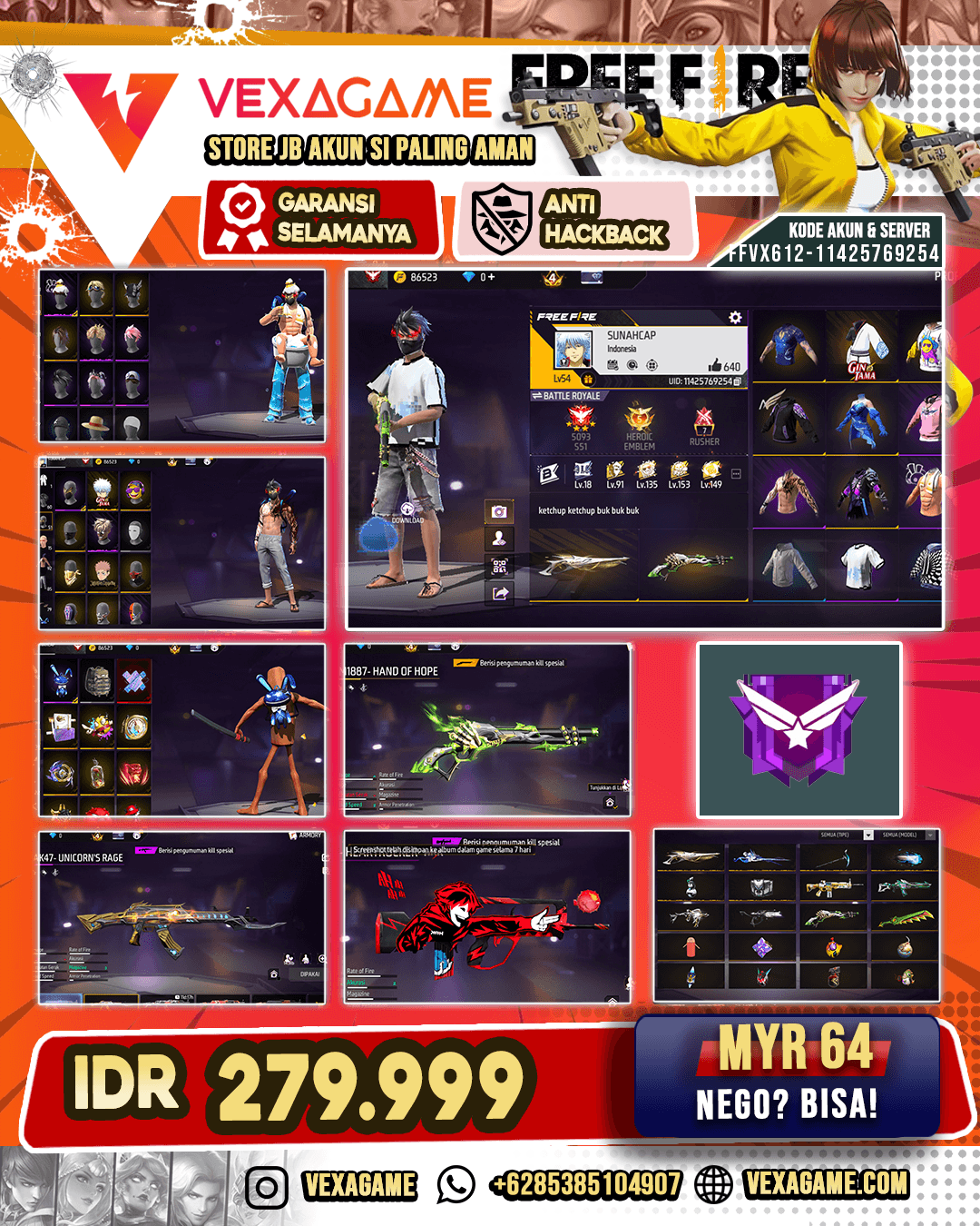 Bundle Gin Tama | Bundle Tung Tung Sahur | SG Lumut | SG Gurun | Ak47 Unicorn's Rage | Famas Heartrocker
