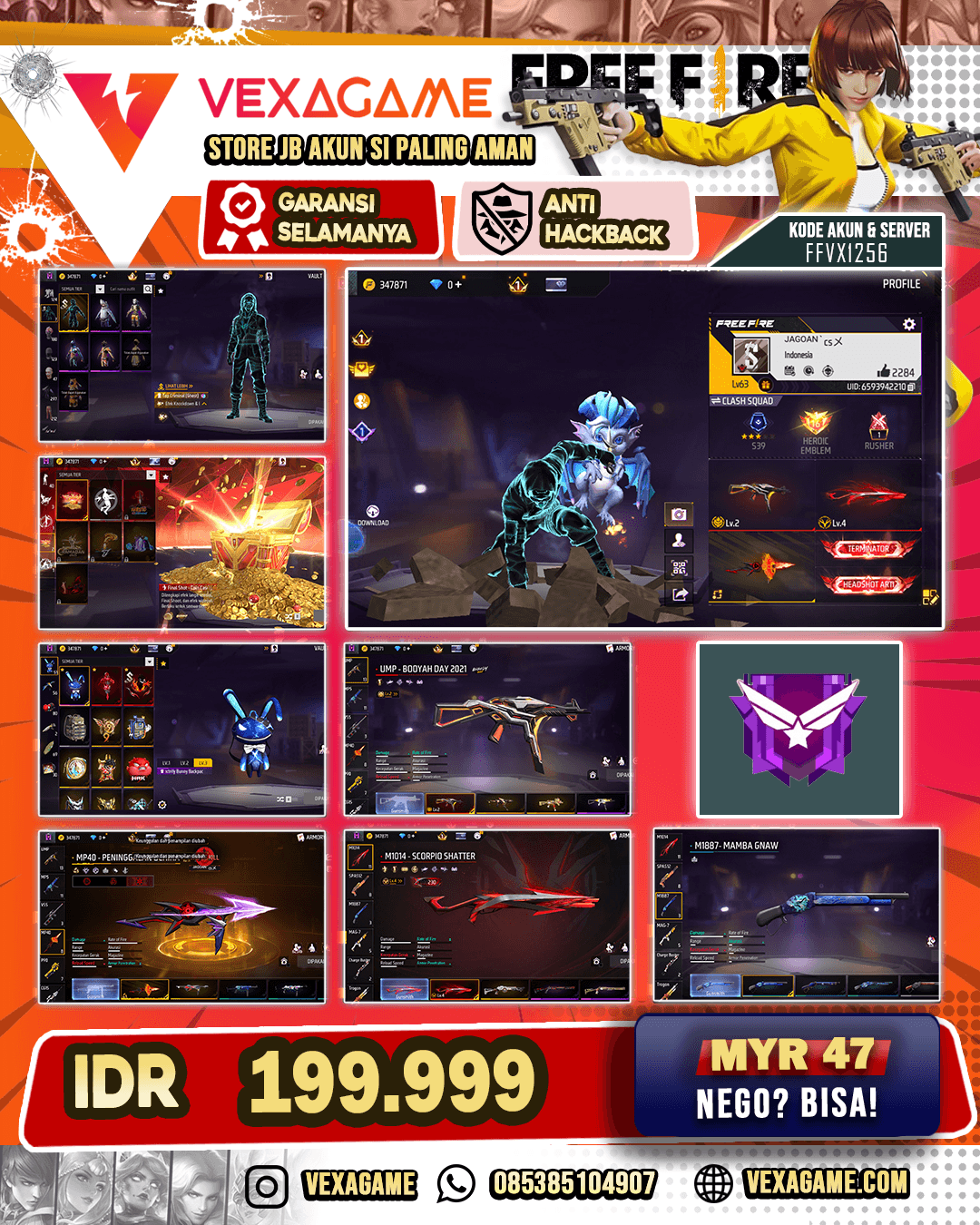 2 EVO | MP40 UCIHA | SG TRIO BIRU | VAULT OTW 300