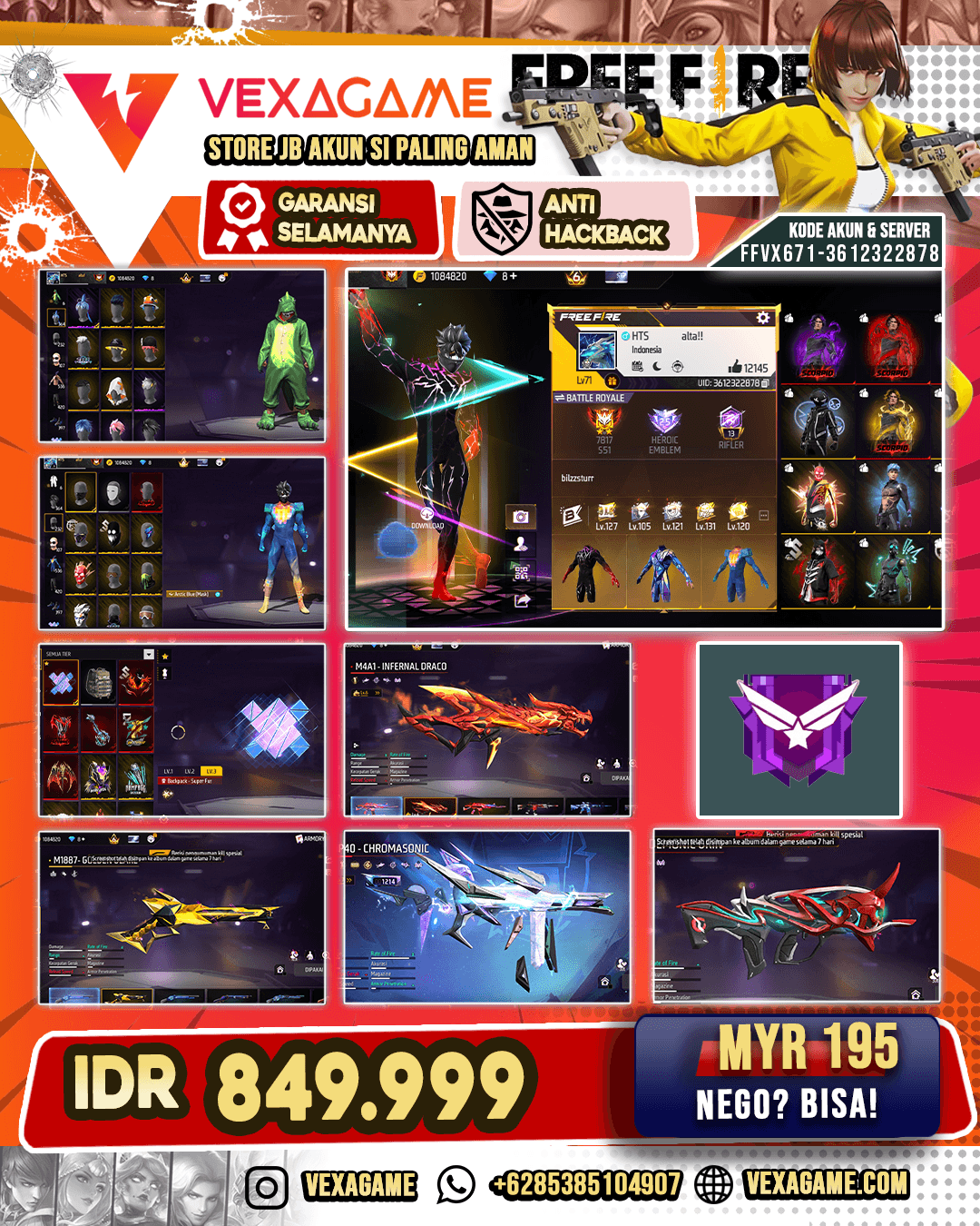 6 evo 2 max 2 otw | full bundle void | bundle scorpio 5 | face joker on | vault otw 600 | Sg golden glare