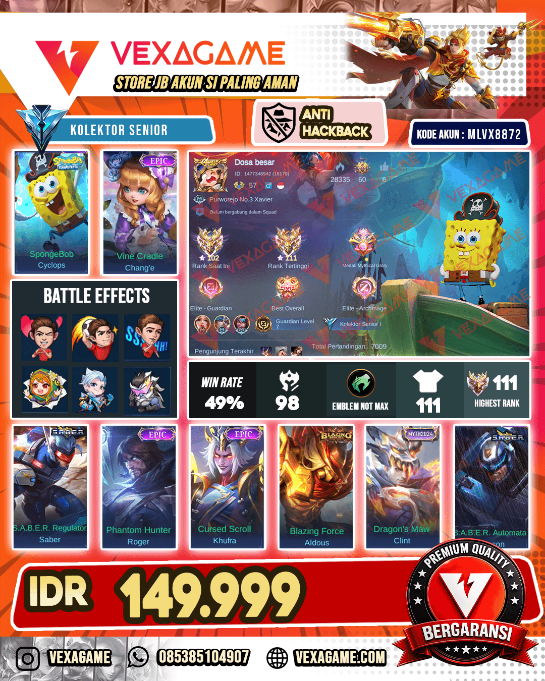 Cyclops Spongebob X Change Epic | Ex Immortal