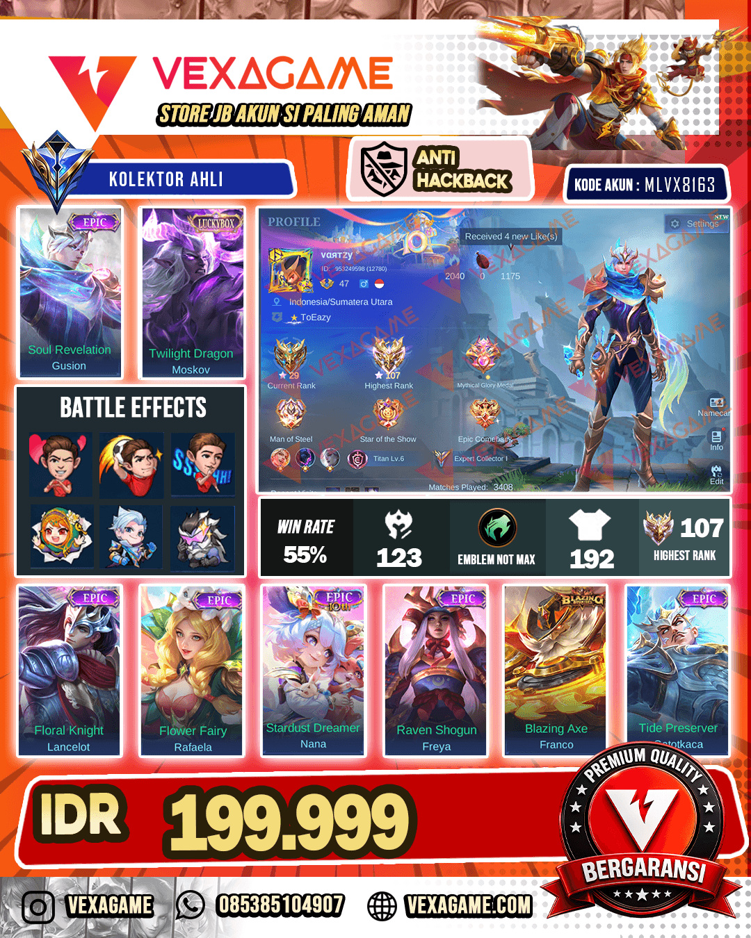 Gusion Epic | Moskov Luckybox | Ex Immo