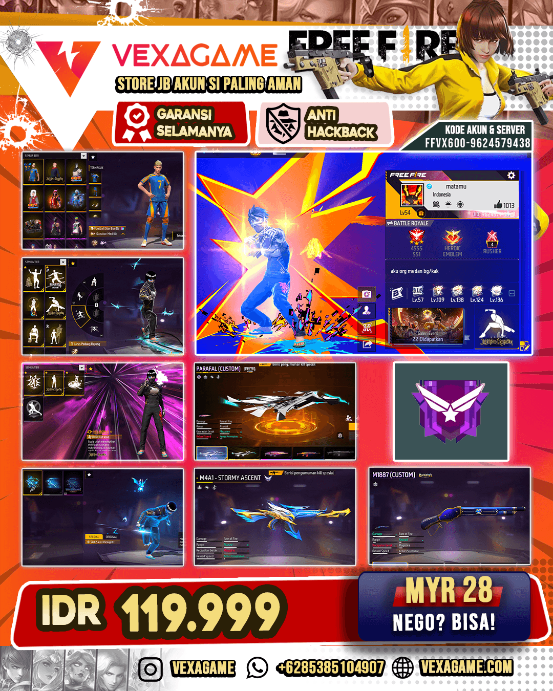 PARAFAL ELANG PUTIH | M4A1 STORMY | EFEK KEDATANGAN ULTIMATE VOID, KOI DESCEND |  BUNDLE TUNG TUNG SAHUR |  VAULT 100+
