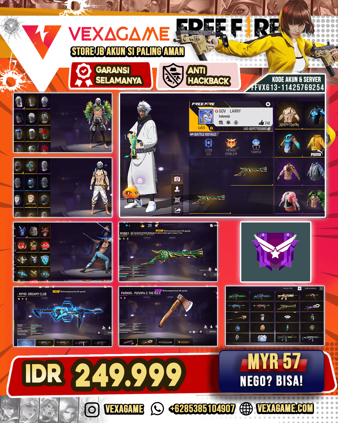 Bundle JJK | Backpack Bunny | SG Panjang Zombie Attack | SG Terompet | MP40 2 Rasa