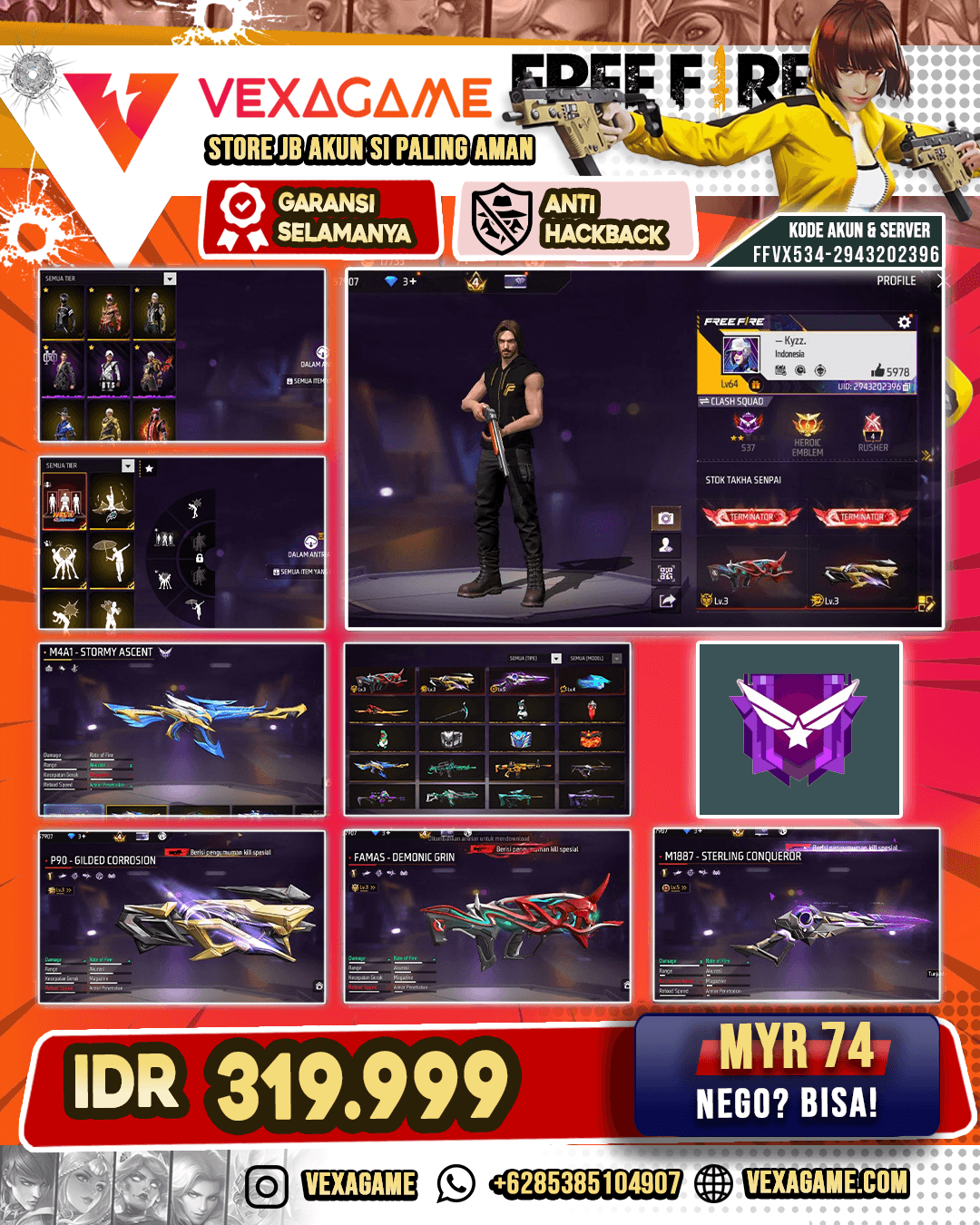 FAMAS Demonic Grin Lv 3 | SG Sterling Conqueror Lv 5 | P90 Gilden Corrosion LV 3 | Tinju Drachen Lv 4