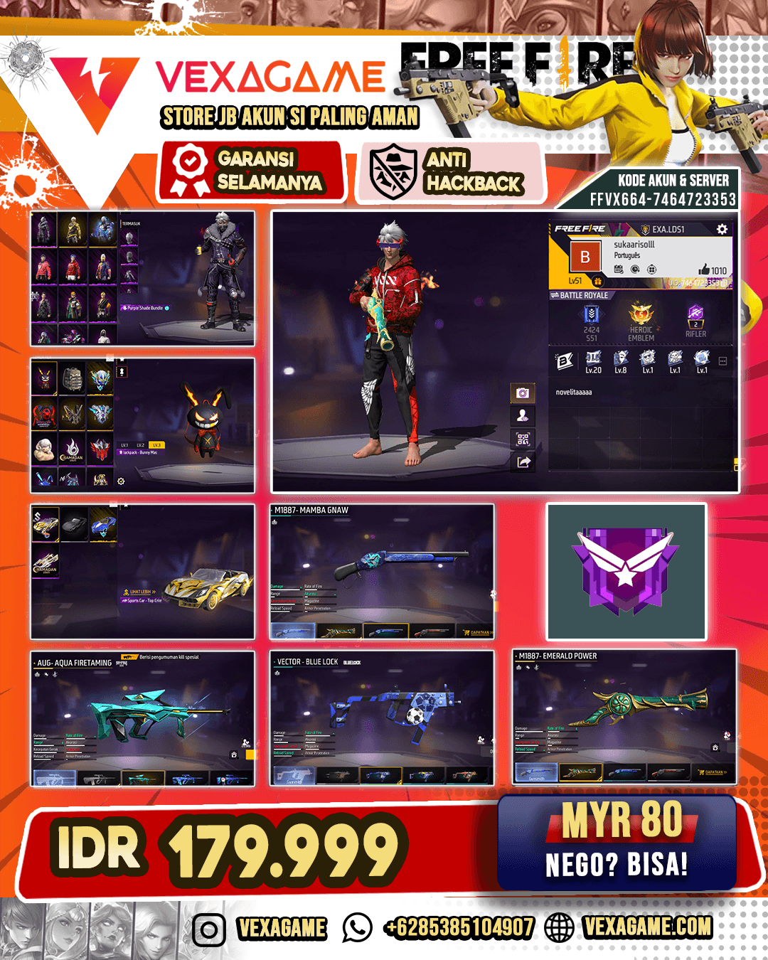 AUG Aqua Firetaming | Vector Blue Lock | Sg 2 Rasa | Vault 100++
