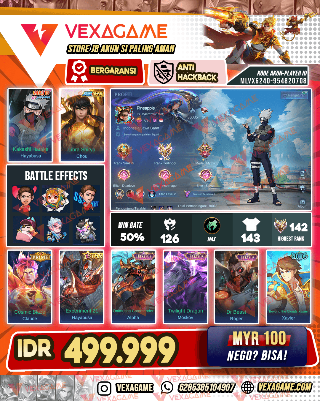 Hayabusa Kakashi | Xavier Cloods | Chou Saint Seiya Emas | 3 Luckybox | 3 Zodiac | Ex Immortal |