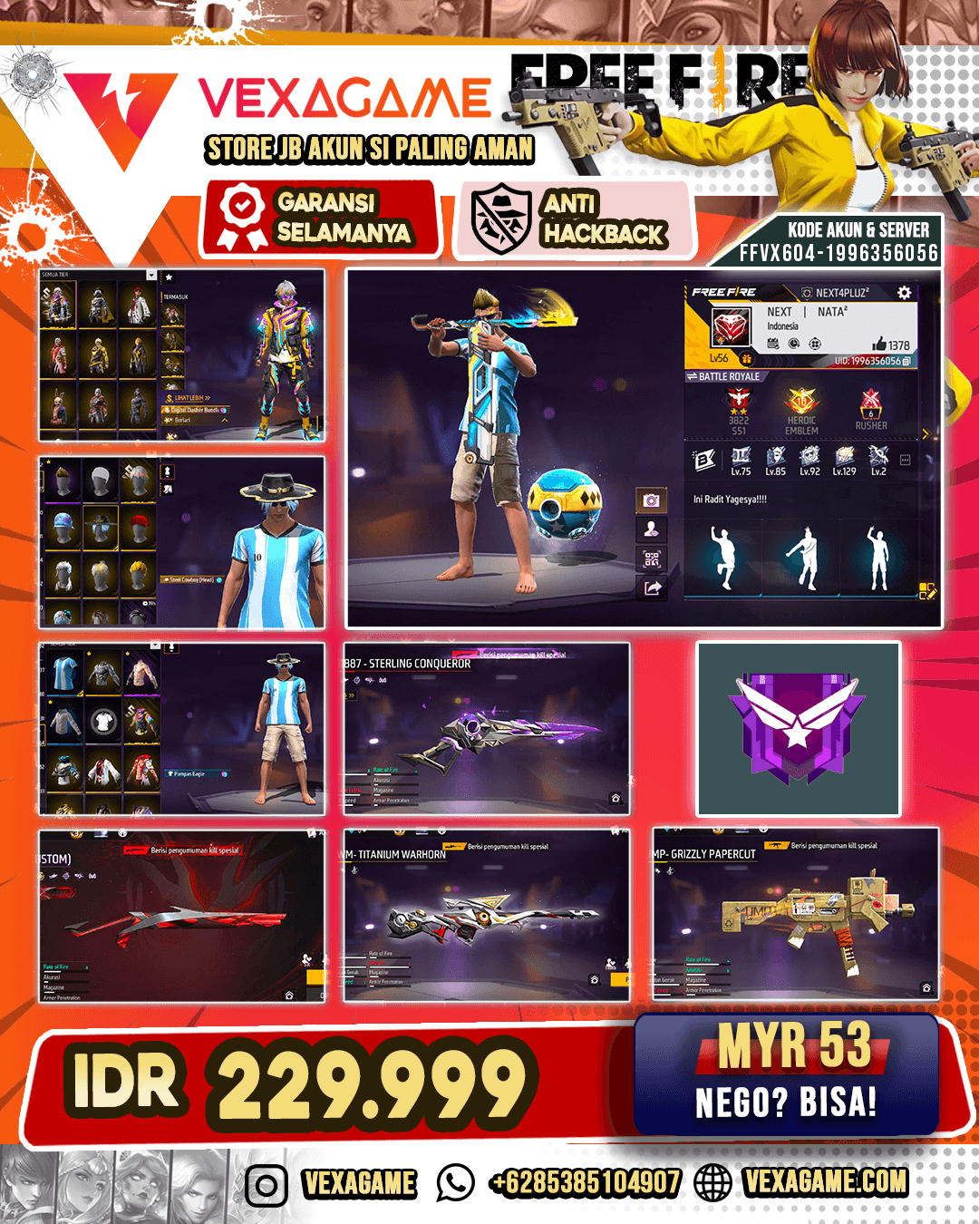 SG  2 EVO OTW MAX | SG PANJANG EVO | AWM TITANIUM WARIOR | VAULT  250++