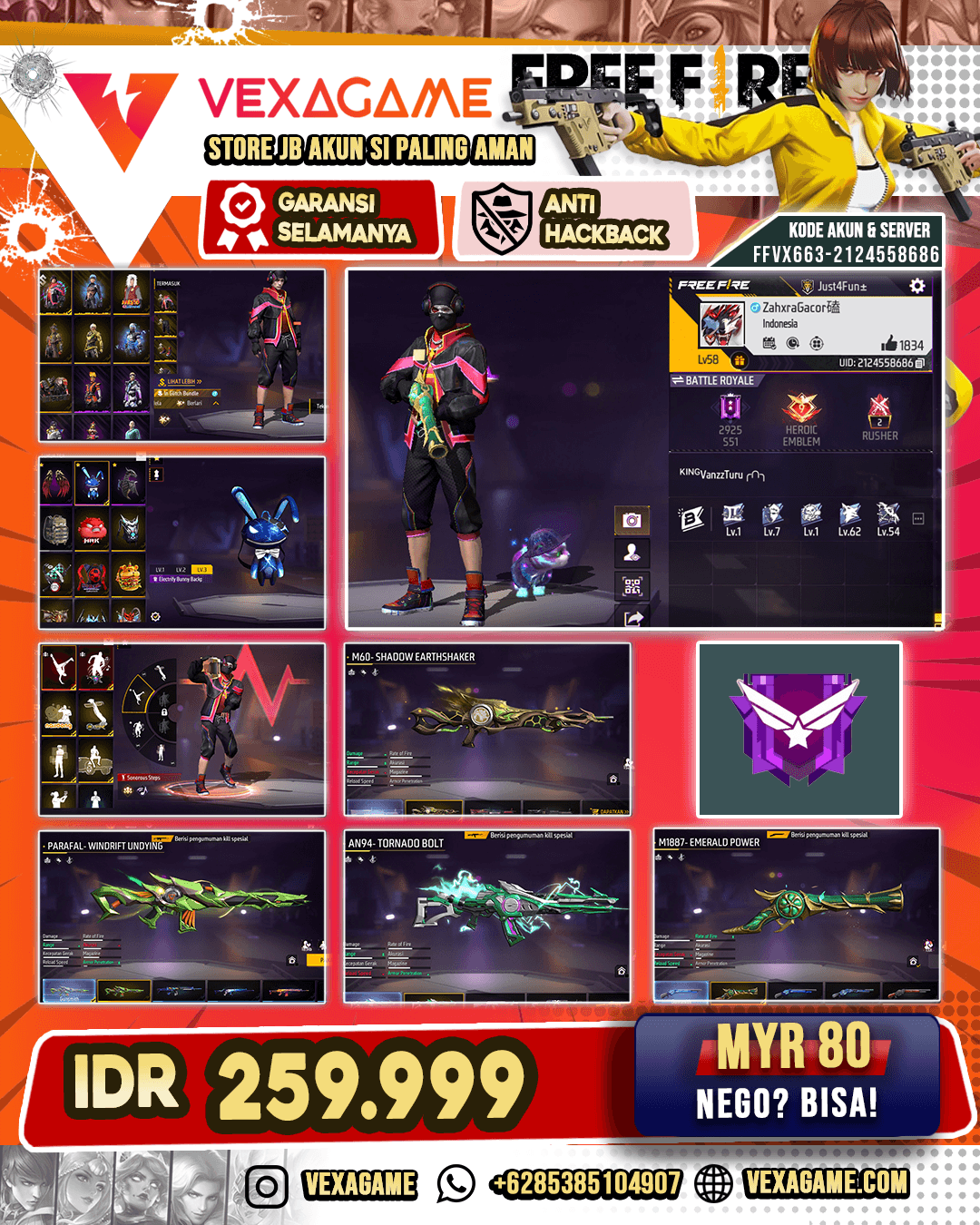 i Glitch Bundle | Vault 200++ | AN94 Tornado Bolt | Parafal Windrift Undying | M60 Shadow Earthshaker | Sg Terompet