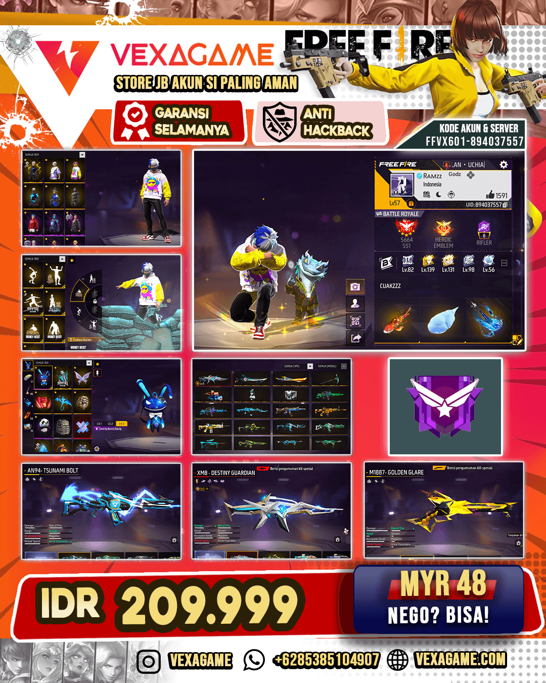EVO XM8 LVL 5 | SG GOLDEN | AN94 TSUNAMI | VAULT 260+